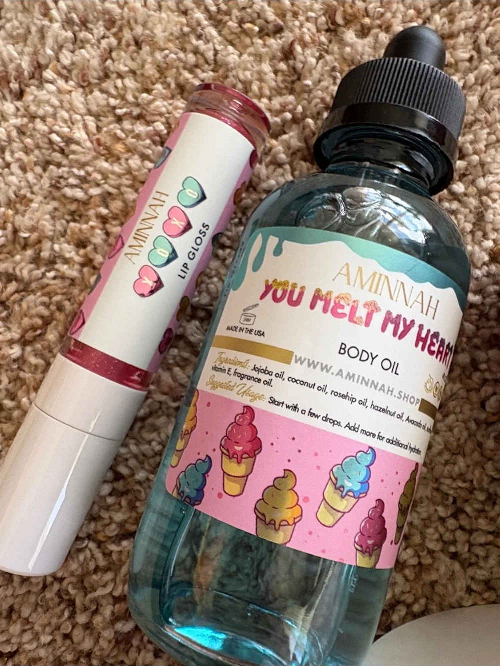 AMINNAH Pink & Pastel Bath & Body Moisturizer Set - Whipped Butters & Scrubs - Picture 2 of 9